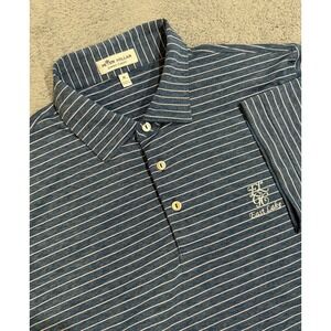 Peter Millar Summer Comfort Polo Shirt Men's M Blue White East Lake Golf Club